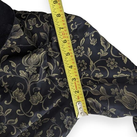 Moody Cottagegoth Jacket Dress ~ Gold Scrollwork & Velvet Trim - Picture 10 of 14